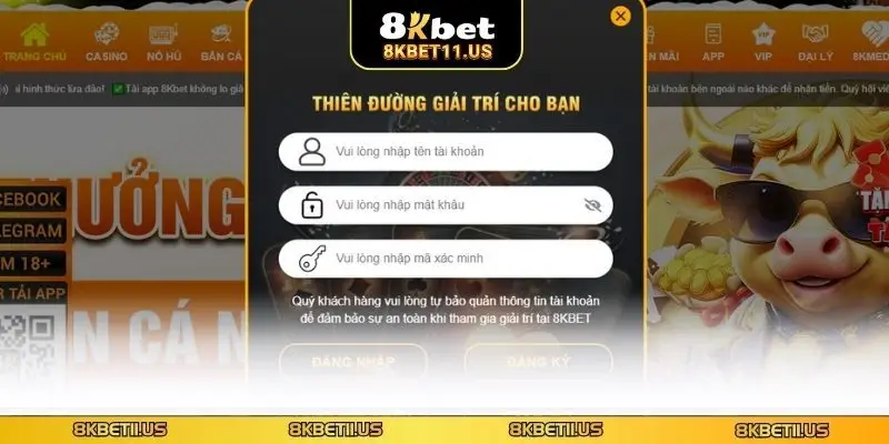 Thao tác đăng nhập 8KBET chỉ 3 bước nhanh gọn